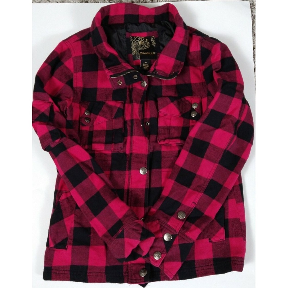 Women's O'Neill Pink Checkered Jacket Medium